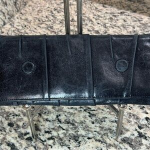 Black Worn Shabby leather look